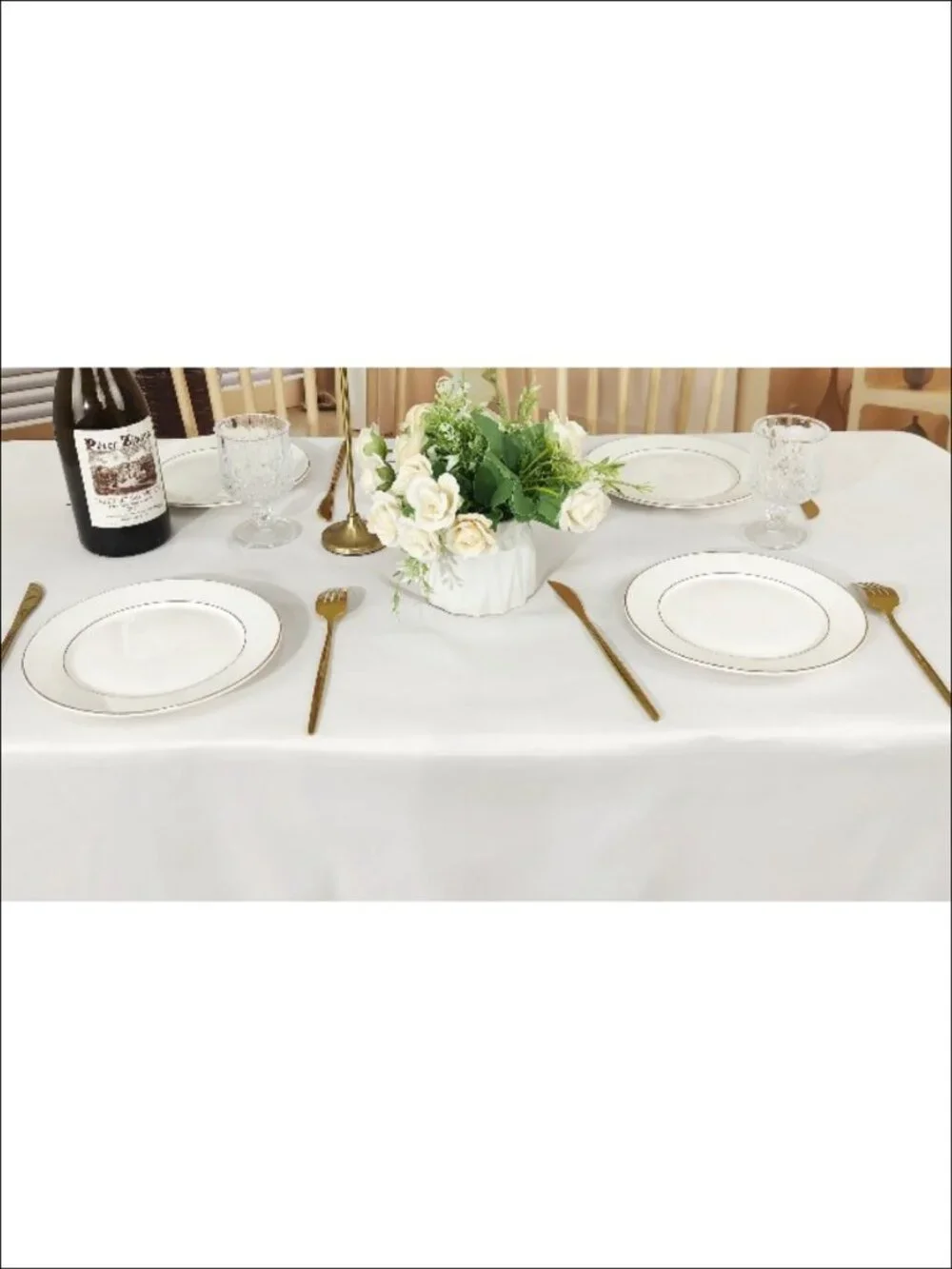 4 Pack Rectangle Tablecloth 60x102 Washable Polyester Table Cover Dining